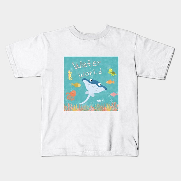 Water world Kids T-Shirt by lunaa_magic